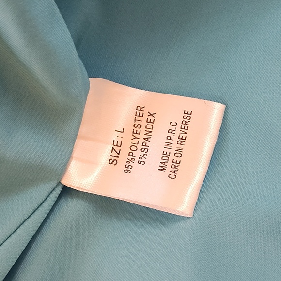 Blue and Gold crinkle one sleeve evening/cocktail midi gown - Picture 13 of 16